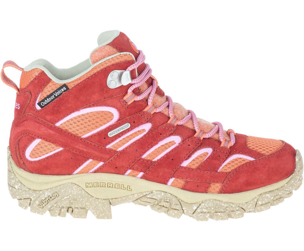 Merrell Støvler Dame - Moab 2 Mid Eco Waterproof X Outdoor Voices - Orange - QOY843501